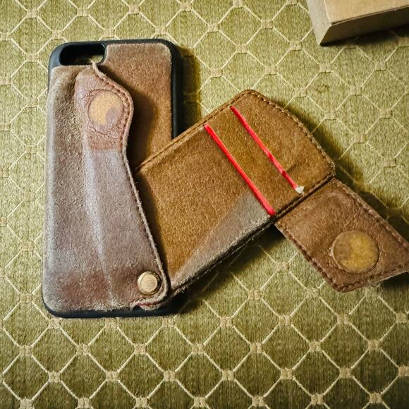 ZVE IPhone 6 6s Leather Brown 4.7 inch Case Wallet Card Holder - Picture 2 of 5